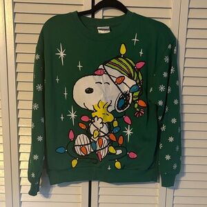 Snoopy Green Crew Neck Sweater